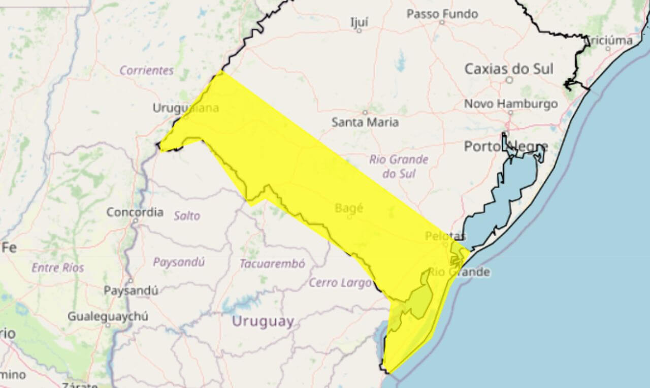 Alerta Amarelo Para Temporais Chuva Intensa E Ventania Em Partes Do Rio Grande Do Sul Clima